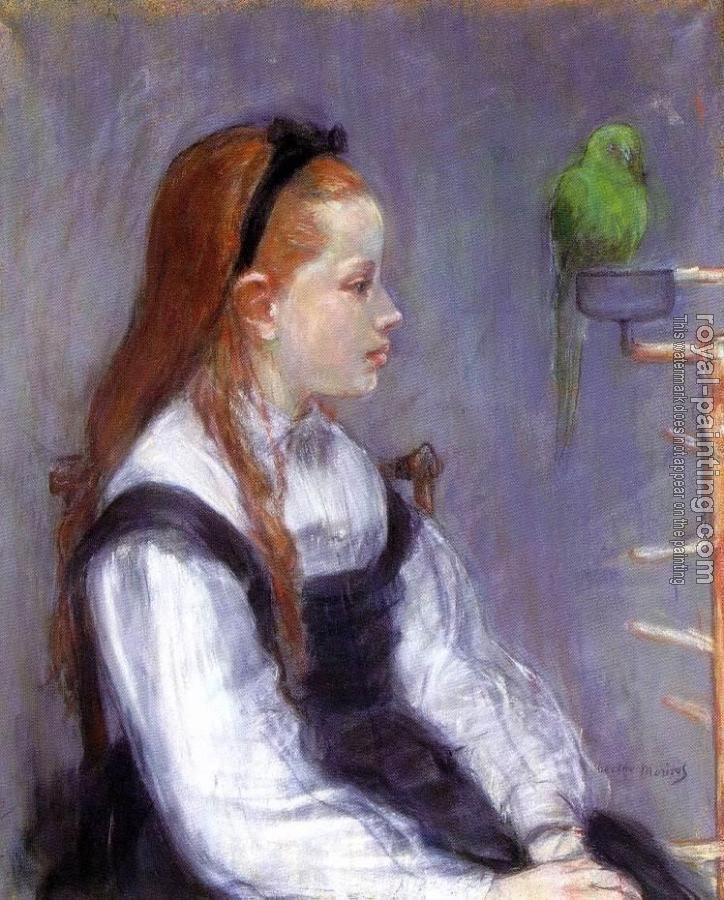 Berthe Morisot : Young Girl with a Parrot